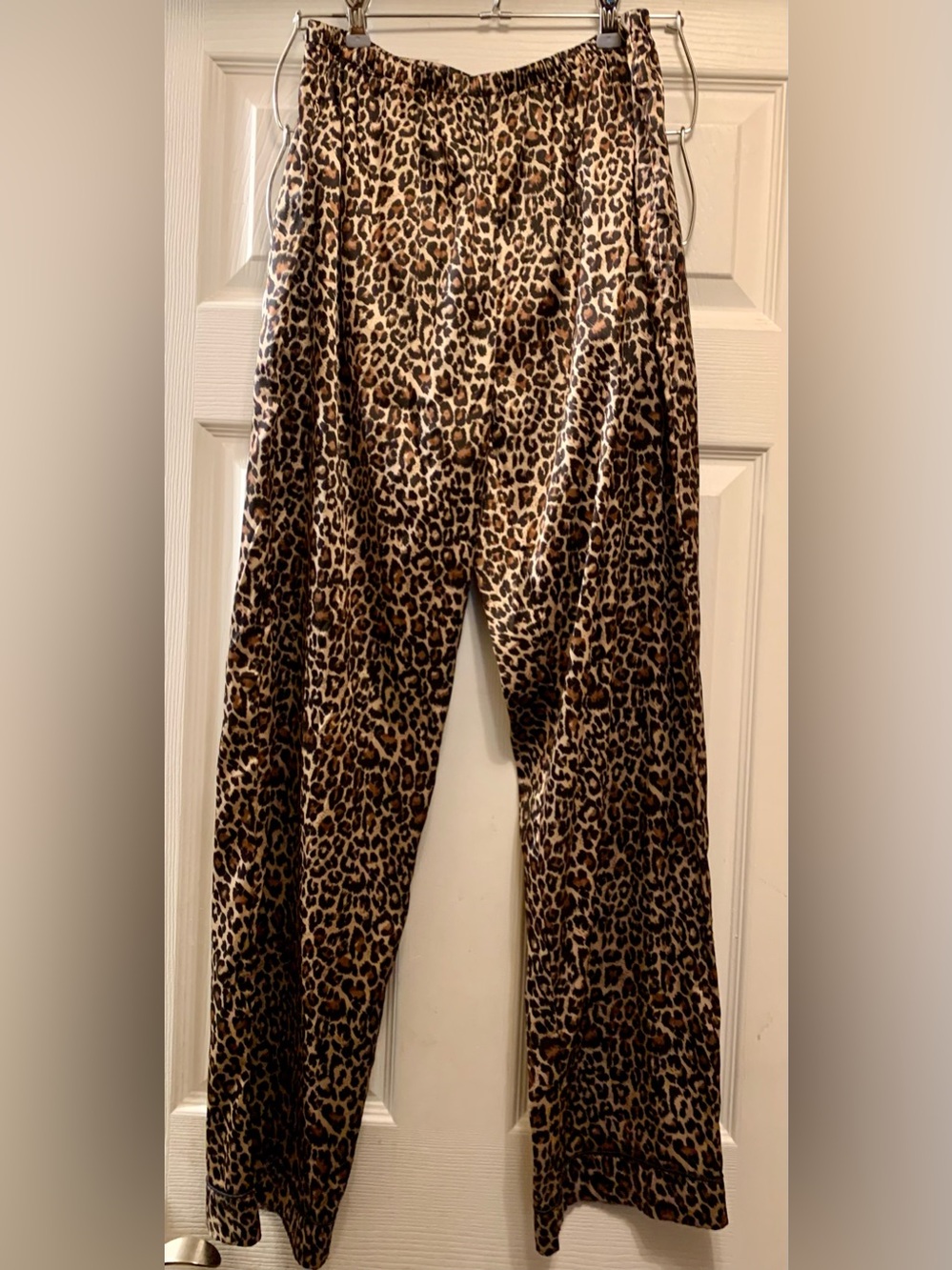 Leopard Print Satin Pajama Top - Picture 6 of 7
